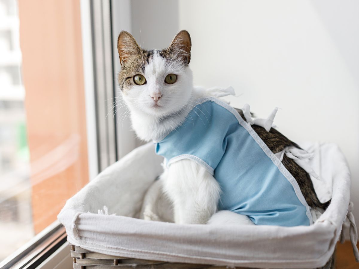 cat after spaying surgery